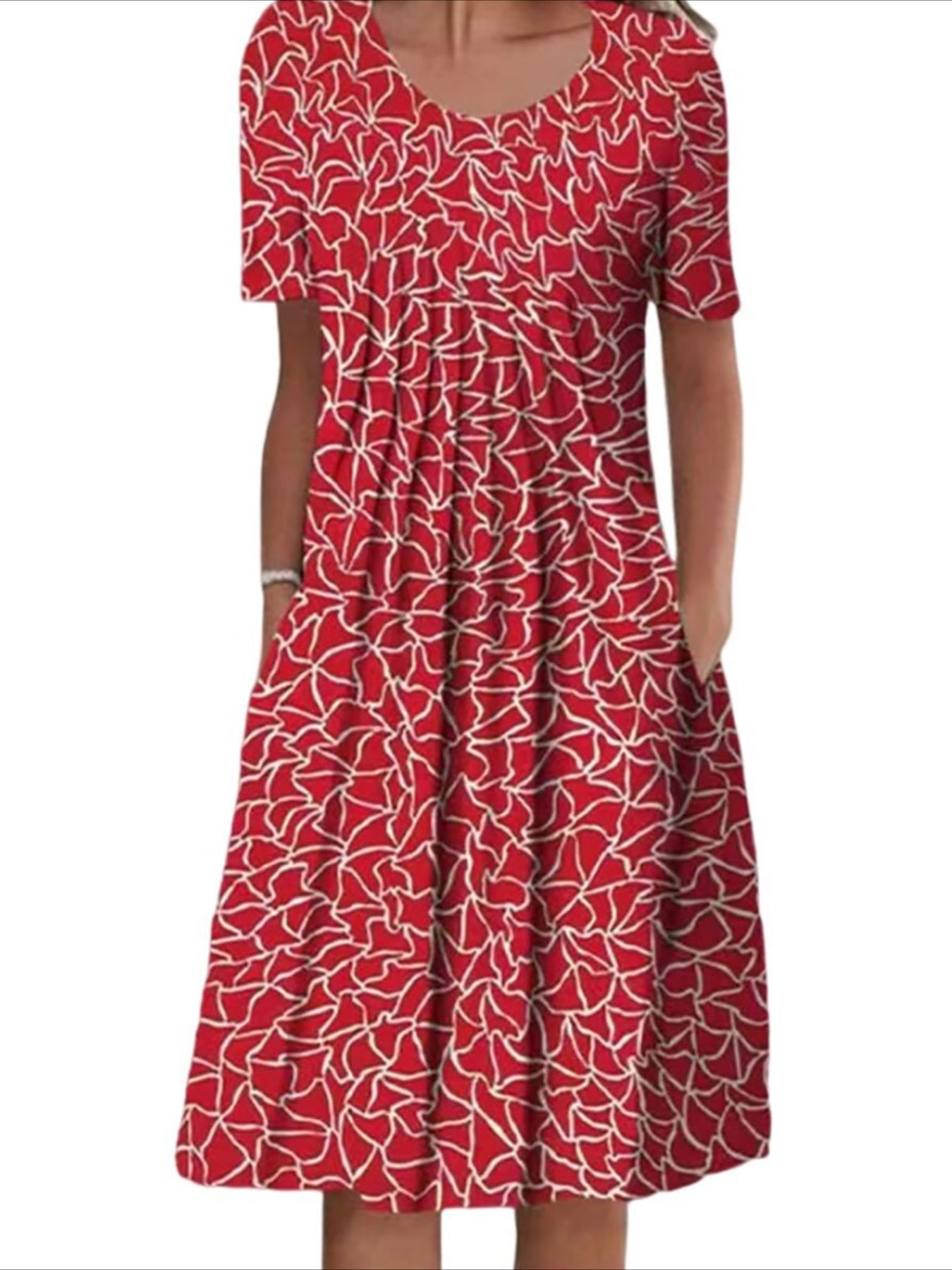 Casual Vacation Commute Floral Print Round Neck Short Sleeve Dress
