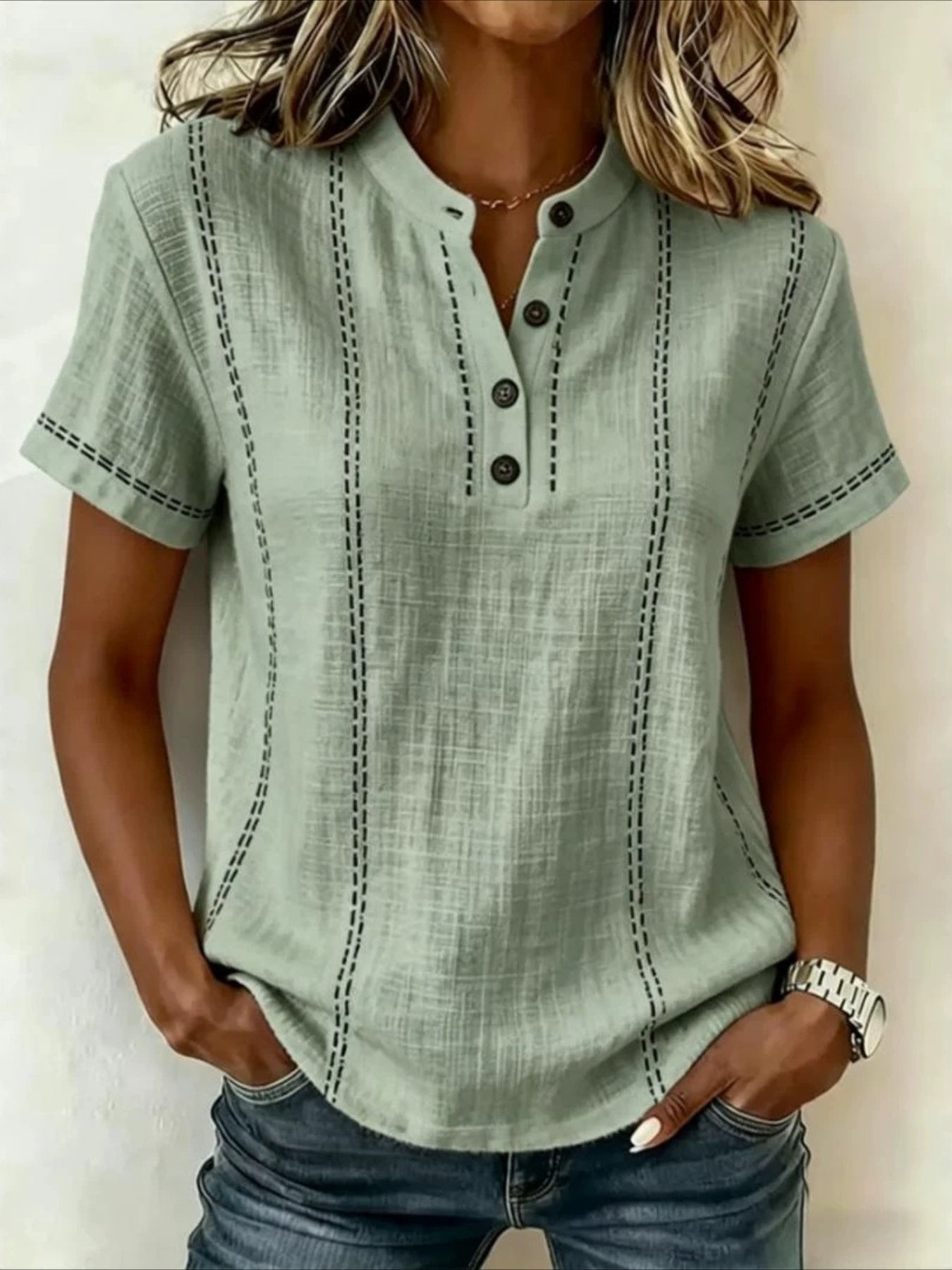 Short Sleeve Plain Regular Loose Shirt