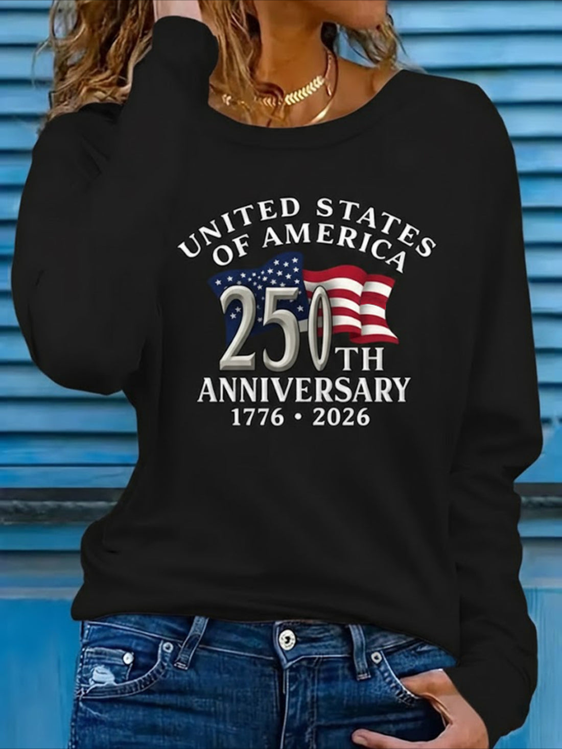 Casual Text Letters Long Sleeve Crew Neck Casual T-shirt