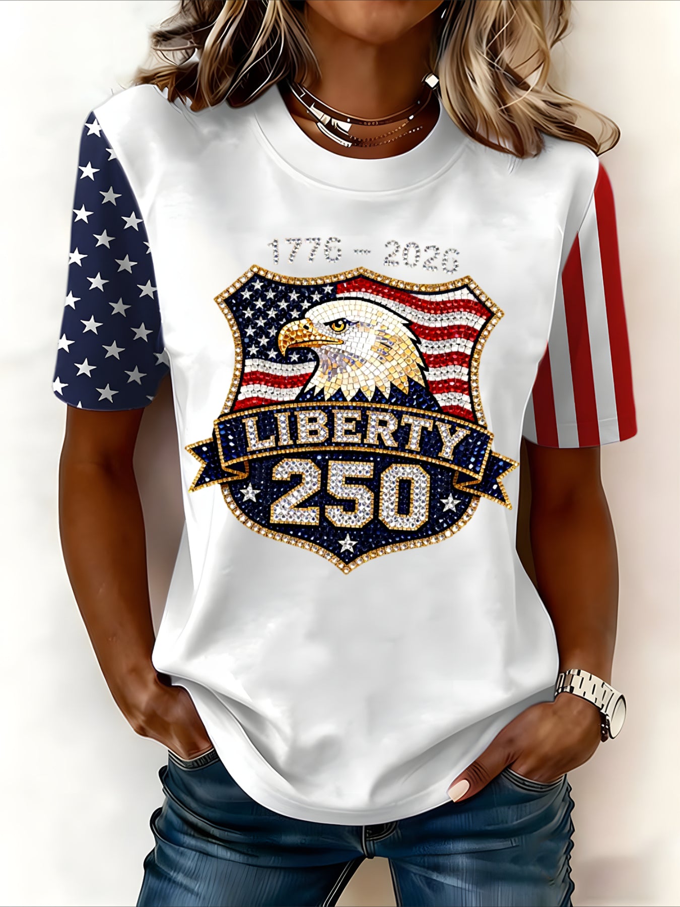 Casual Letter Pattern Crew Neck Short Sleeve T-shirt