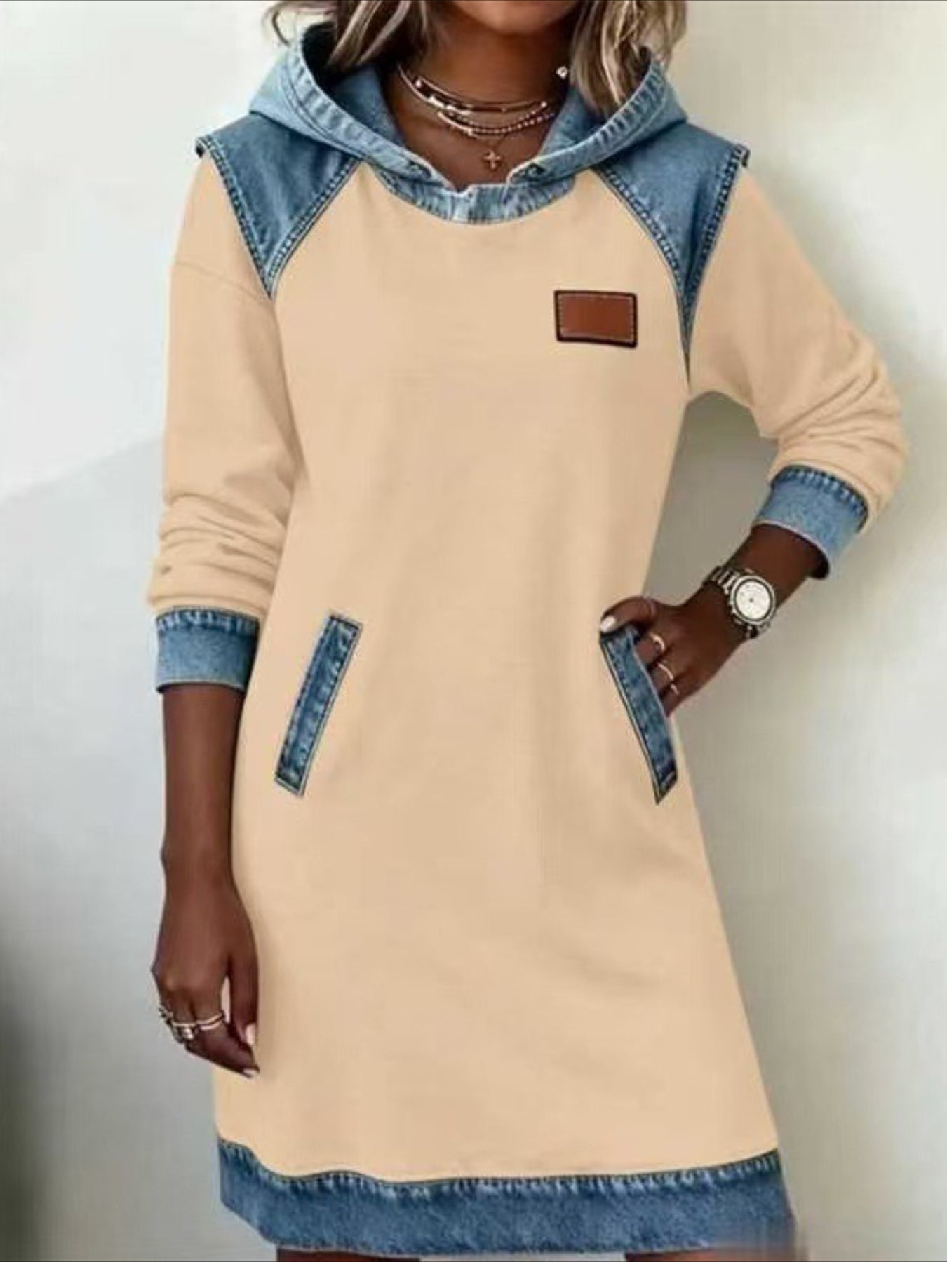 Fashion Modern Outdoor Vacation Daily Regular Fit Plain Long Sleeve Hooded Dress