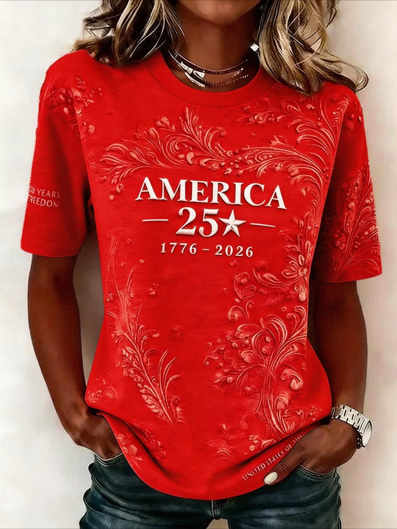 Casual Letter Pattern Crew Neck Short Sleeve T-shirt