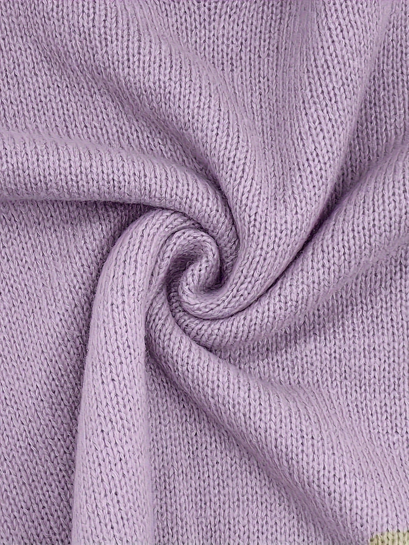 Solid Color V Neck Sweater, Casual Long Sleeve Sweater