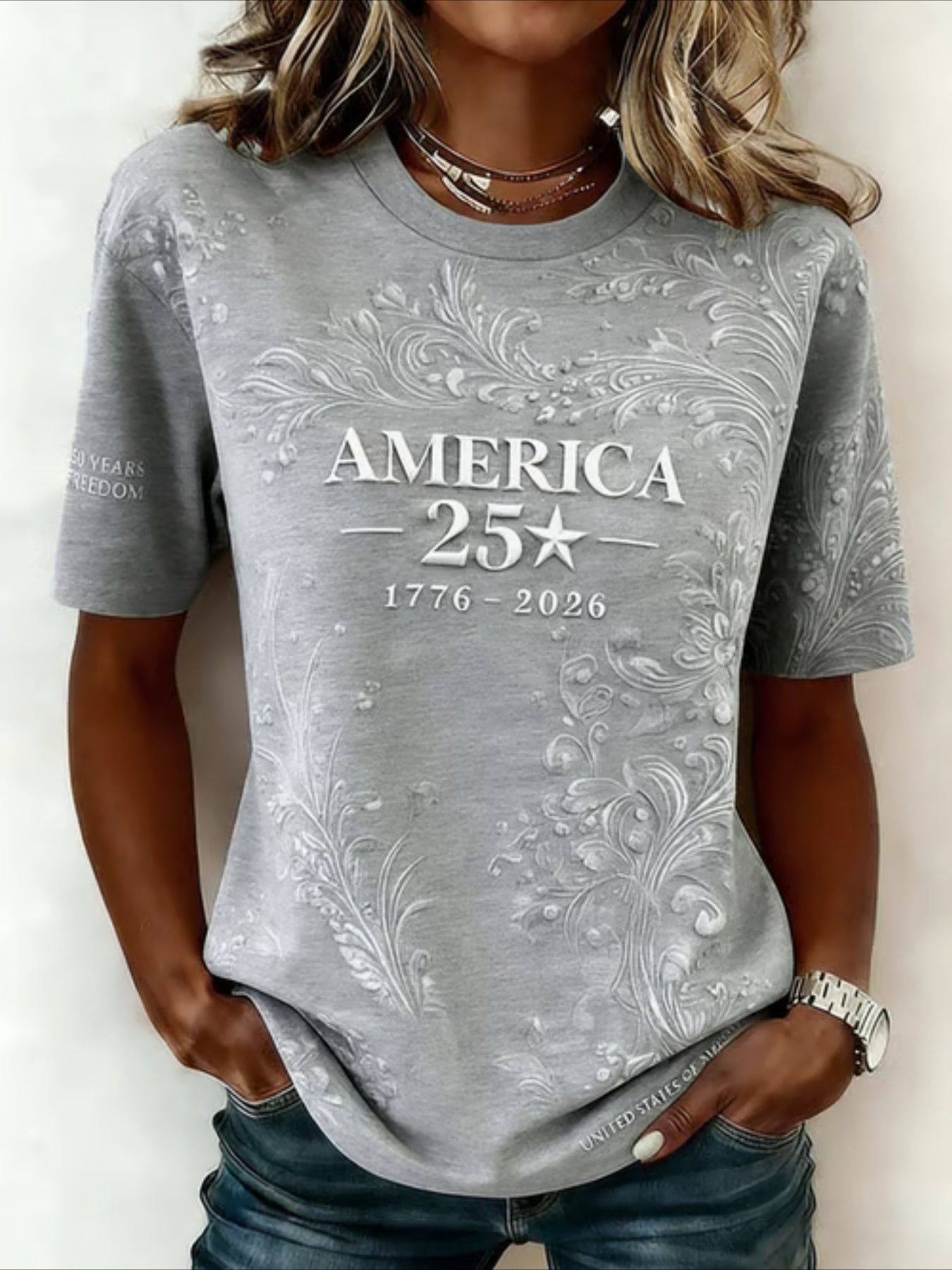 Casual Letter Pattern Crew Neck Short Sleeve T-shirt