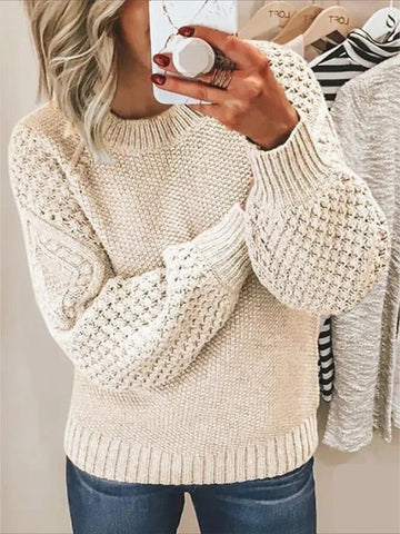 Classic Solid Color Knitted Sweater