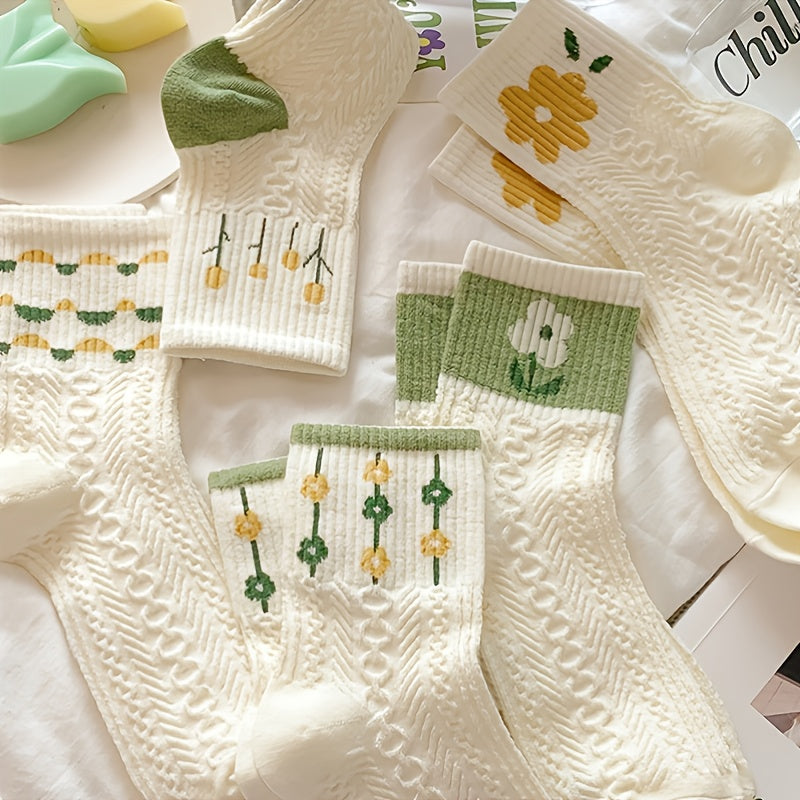 Free Gift Retro Floral Socks , Texture Solid Socks