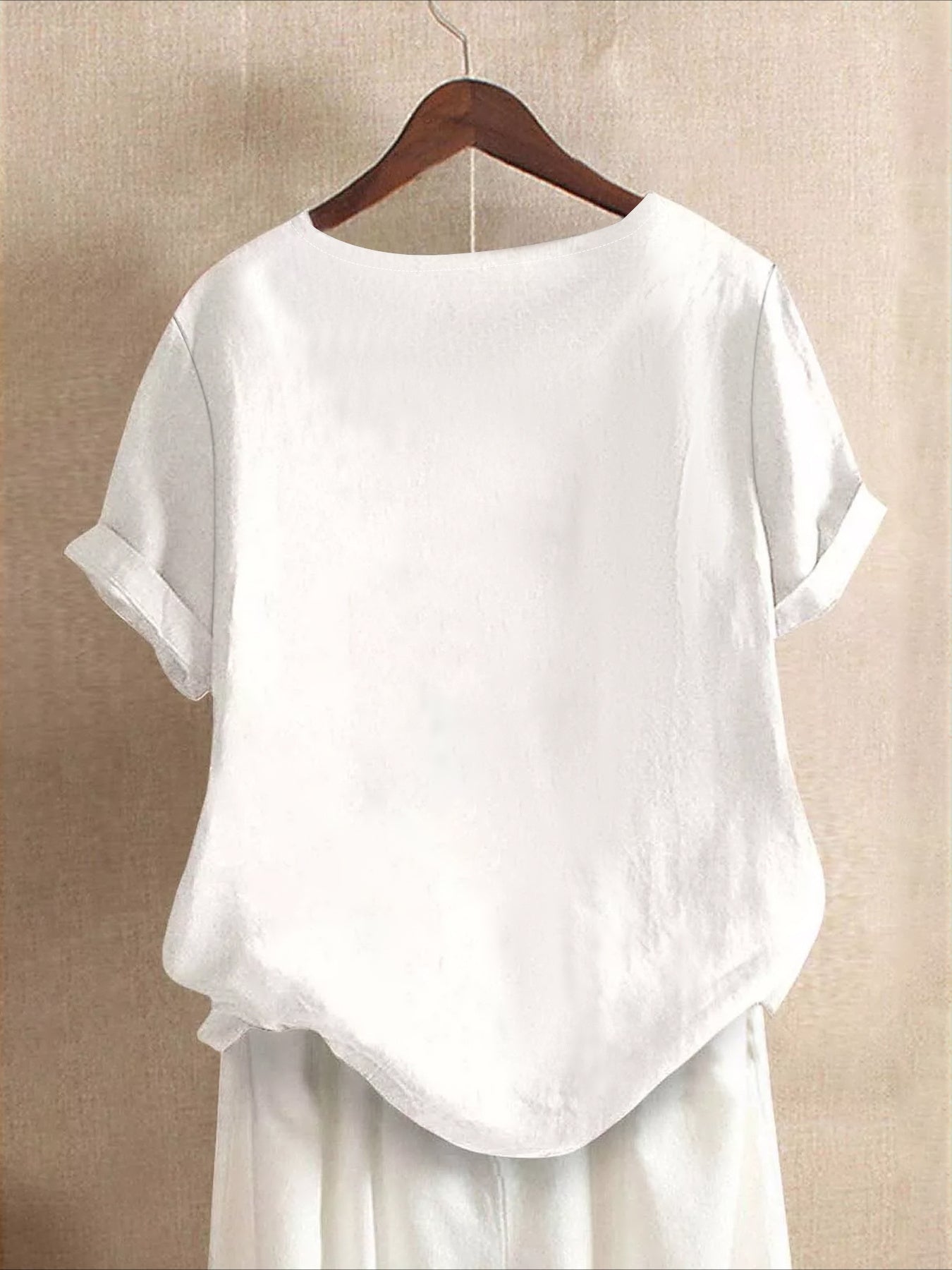 Relaxed Fit Short Sleeve Blouse with Floral Pattern