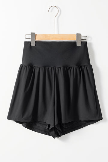 Black Pocketed Wide Waistband Swim Shorts