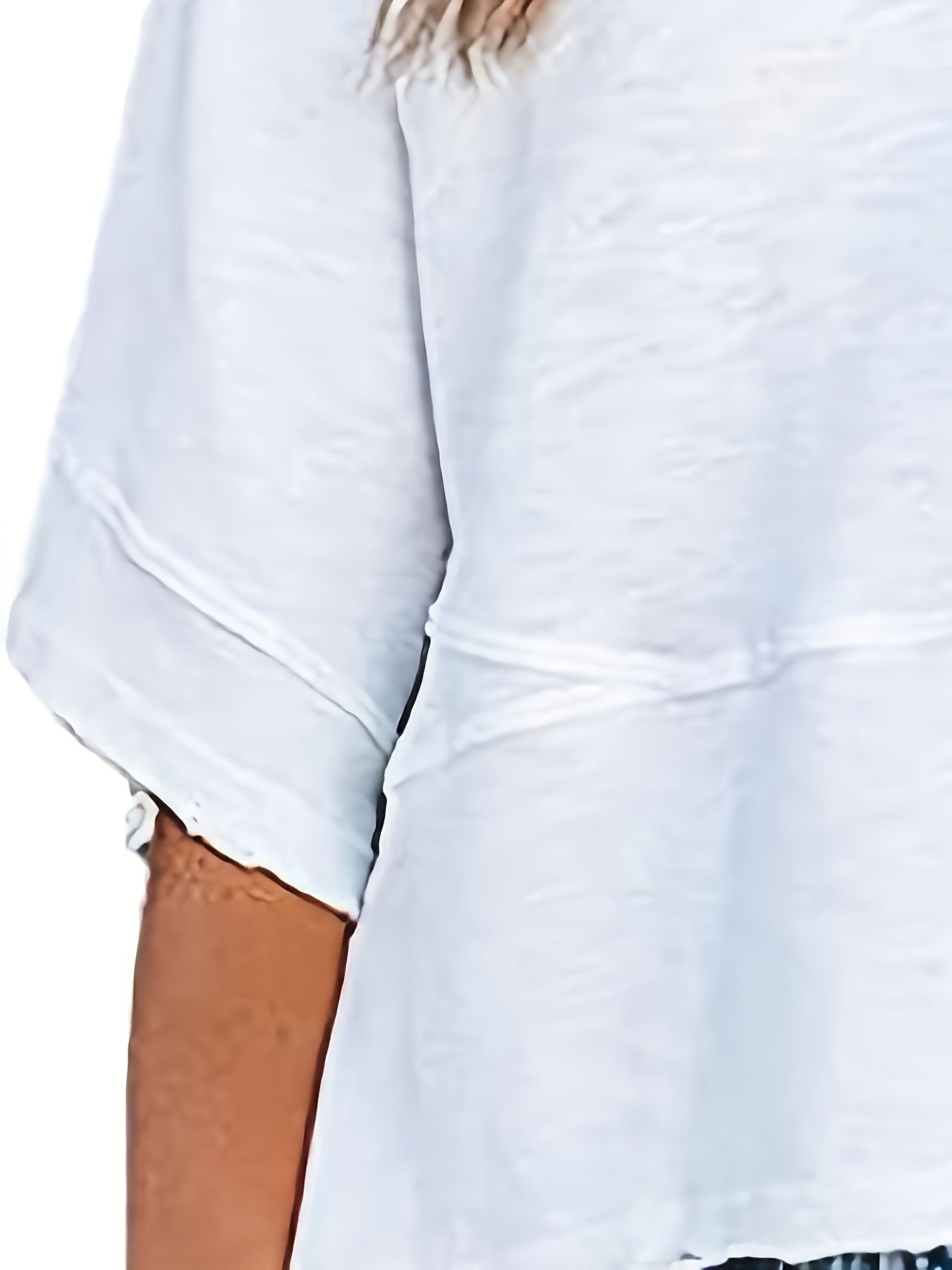 Solid Crew Neck Loose Basic T-shirt, Casual Half Sleeve T-Shirt
