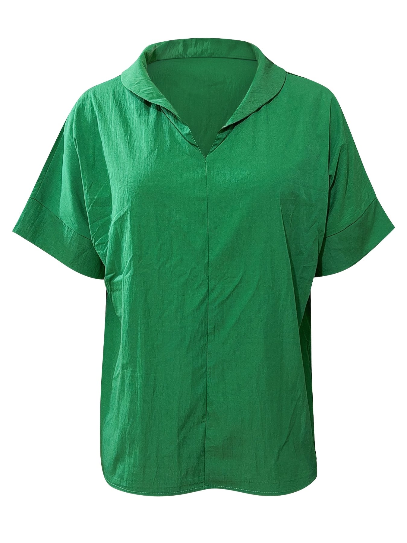 Casual Summer V-Neck Short Sleeve Solid Shirt
