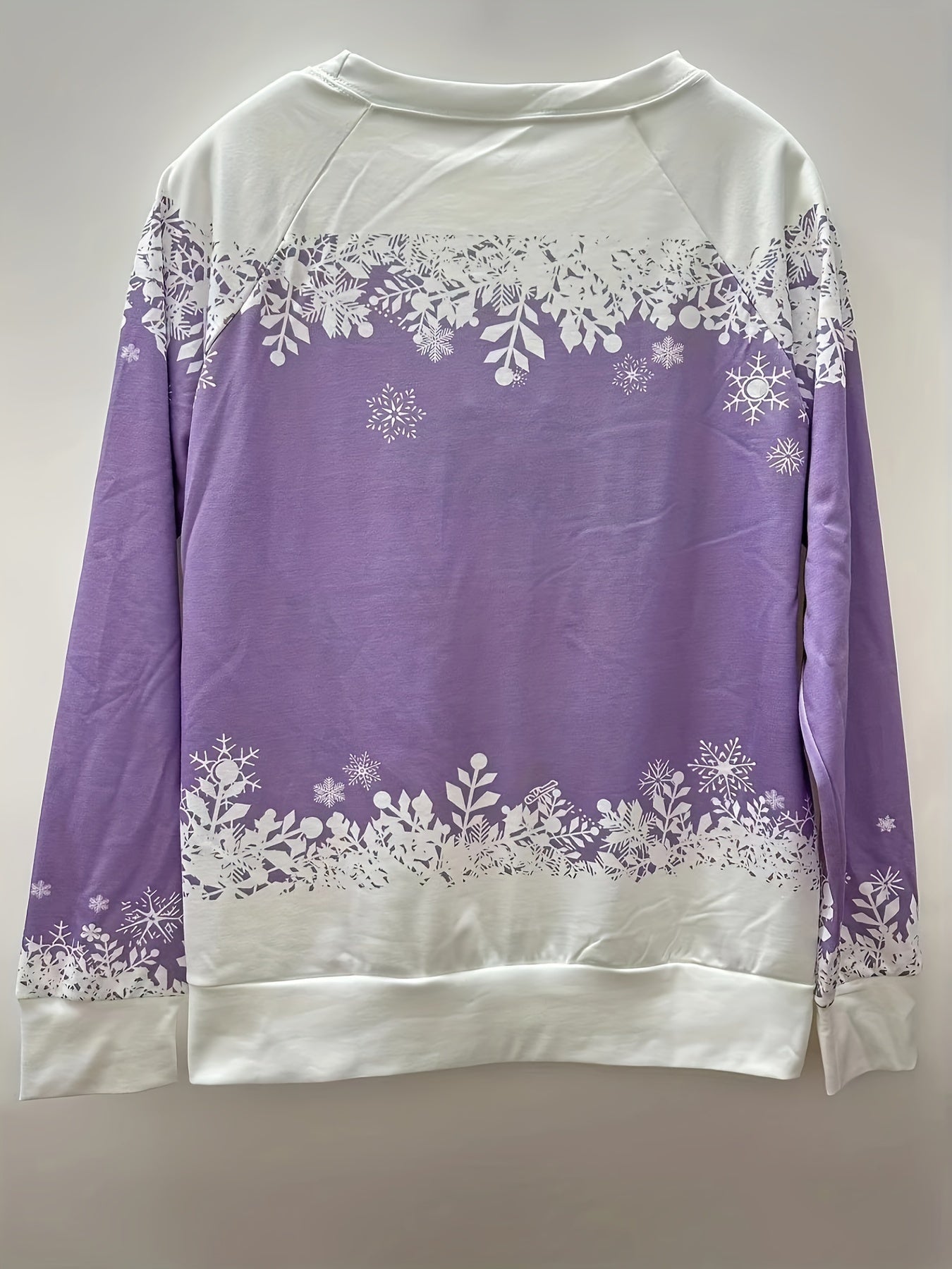 Christmas Snowman Print Sweatshirt, Casual Long Sleeve Crew Neck Sweatshirt