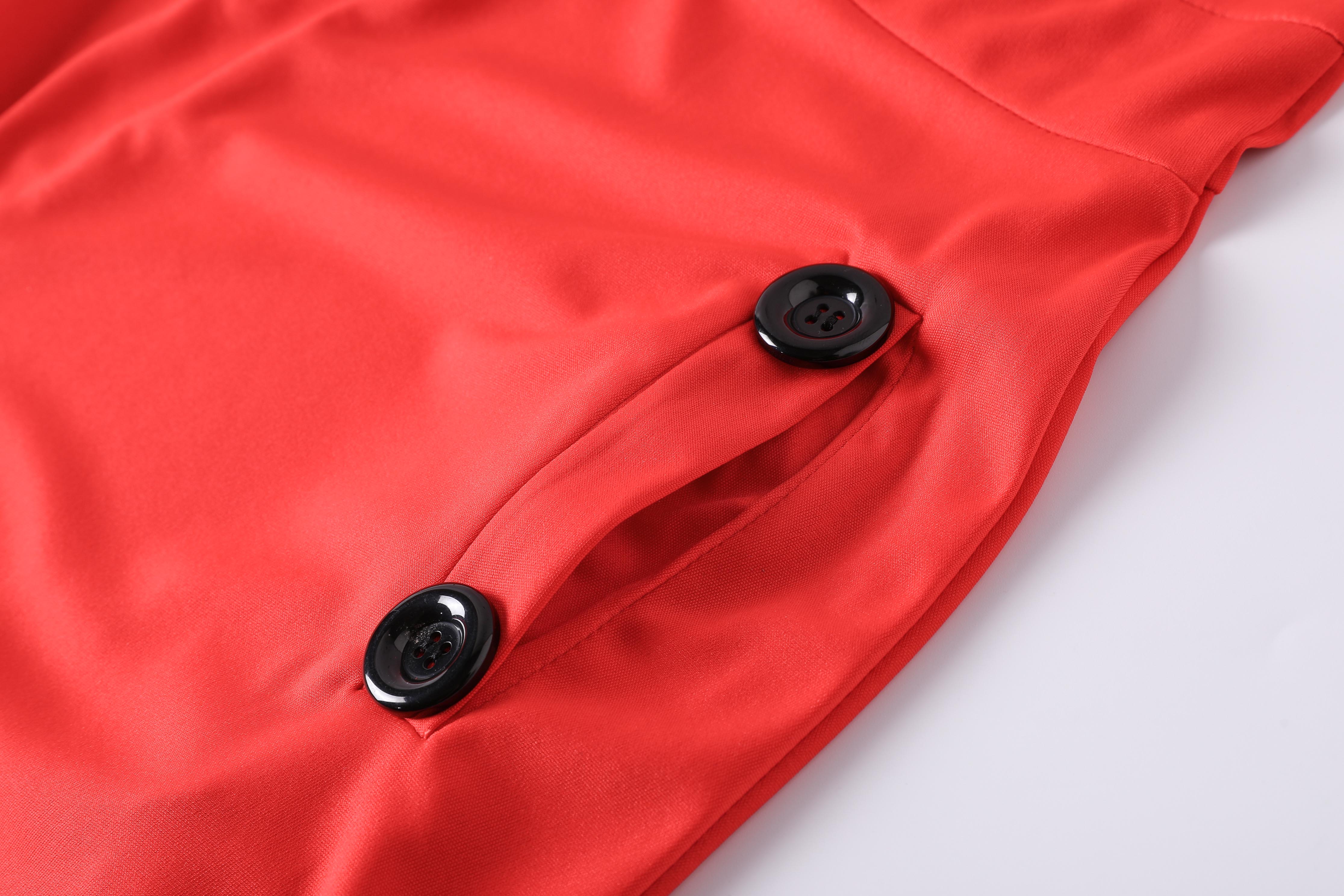 Solid Button Crew Neck Half Sleeve High Waist Dress, Elegant Ruffled Hem Slim Midi Dress