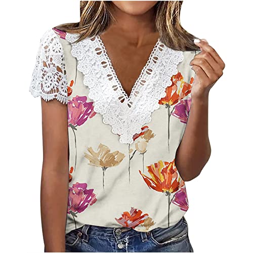 Short Sleeve Loose Flower Graphic T-Shirts