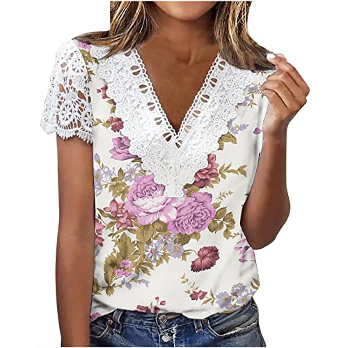 Short Sleeve Loose Flower Graphic T-Shirts