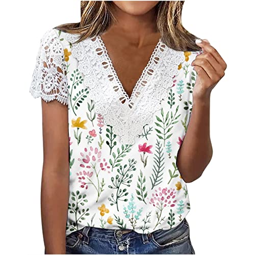 Short Sleeve Loose Flower Graphic T-Shirts