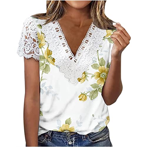Short Sleeve Loose Flower Graphic T-Shirts
