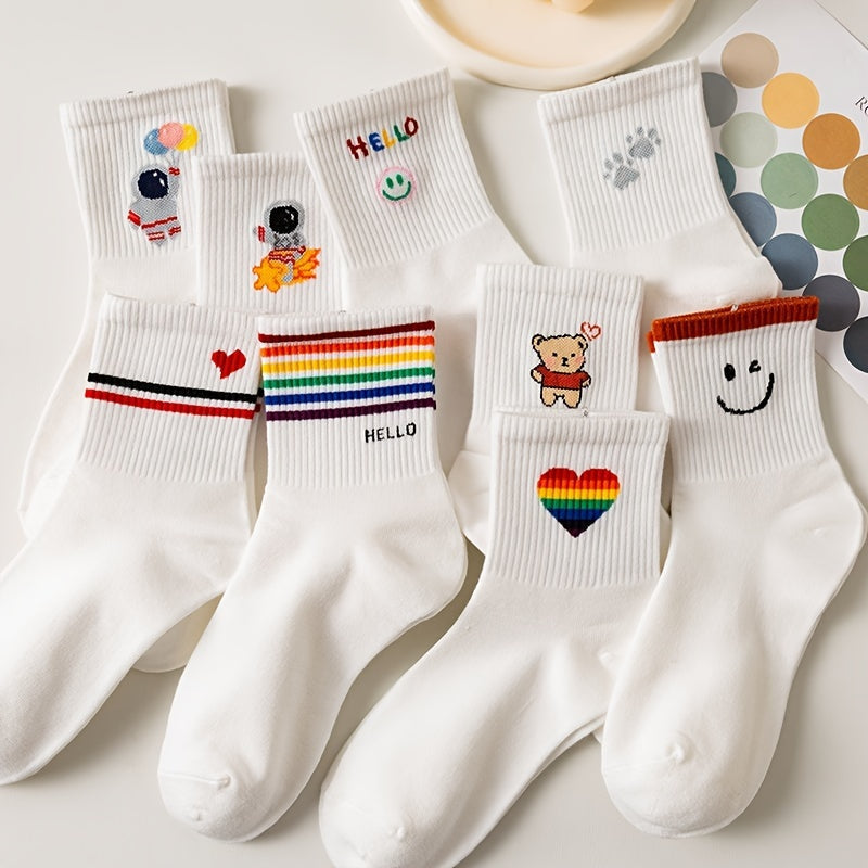 Free Gift Academic Style Stocks, Cute & Soft Crew Socks, Stylish Korean Fashion Aesthetic