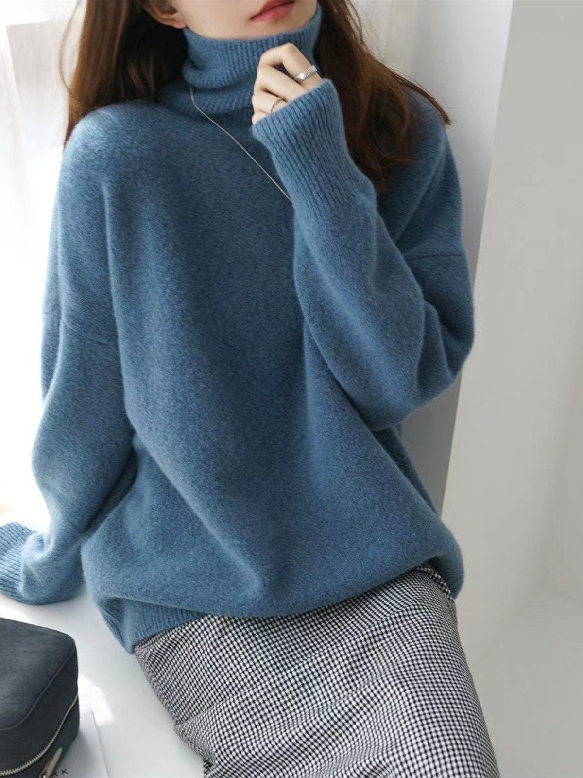 Lazy Style Loose and Versatile Knitted Pullover Sweater