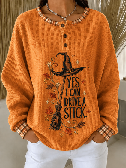 Halloween V Neck Long Sleeve Regular Tops