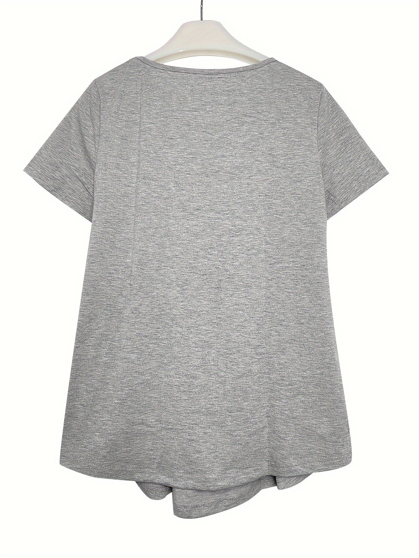 Women's Contrast Lace Ruched T-Shirt - Casual Short Sleeve Top