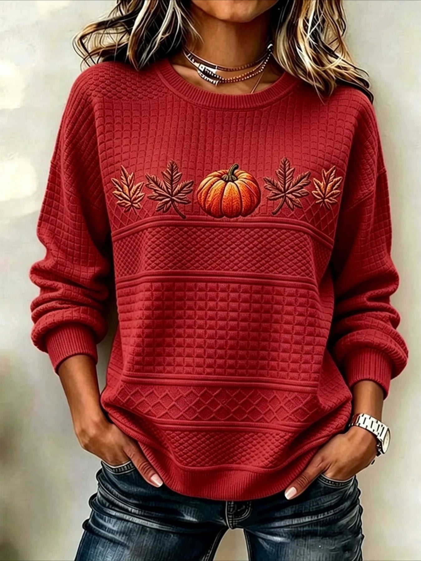 Crew Neck Long Sleeve Floral Print Sweatshirts