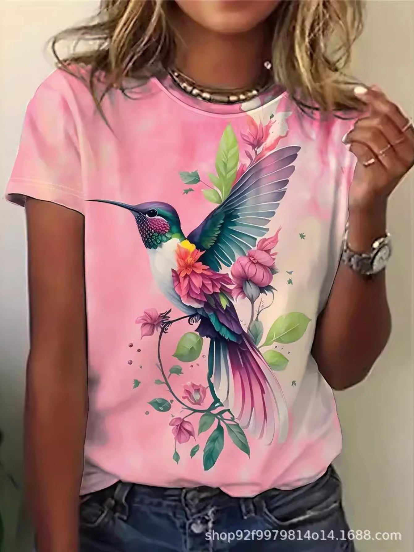 Women's Sweetheart 3D Print Fashion Tee - Soft Polyester & Spandex Blend