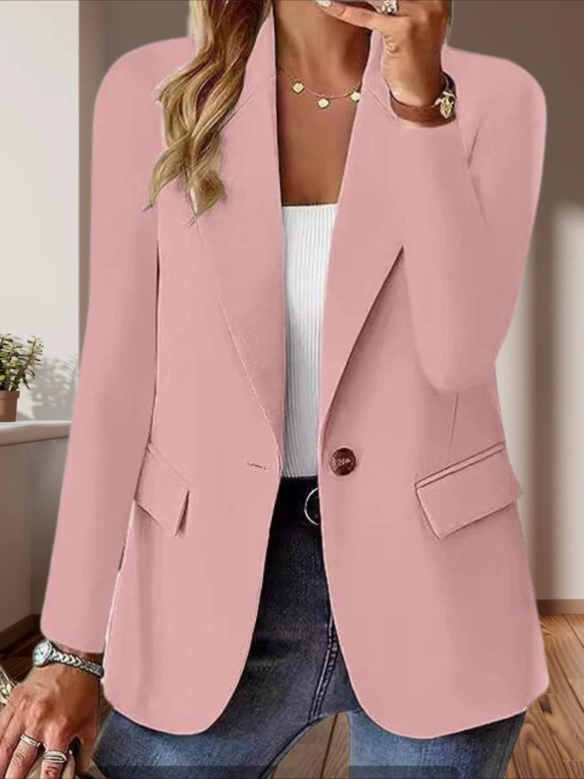 Vintage Split Joint Long Sleeve Regular Blazer