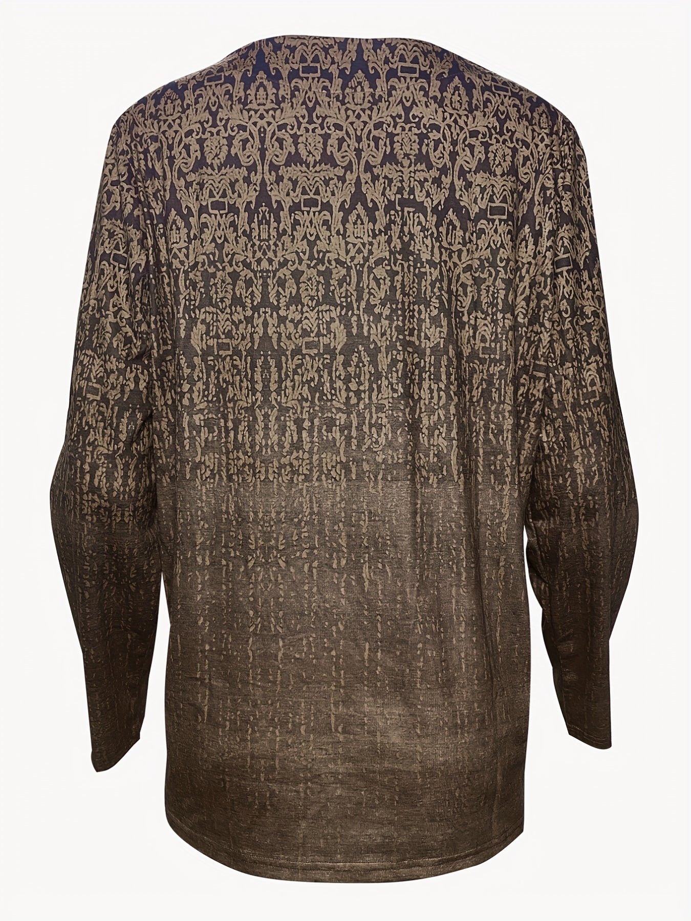 Floral Print Pullover Sweatshirt, Casual Long Sleeve V-neck Sweatshirt