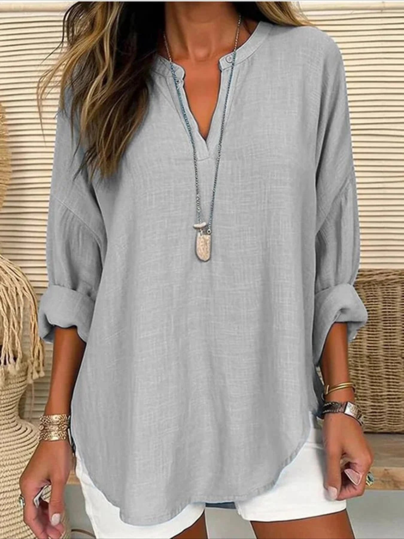 Floral Basic Casual Long Sleeve V Neck Regular Tops