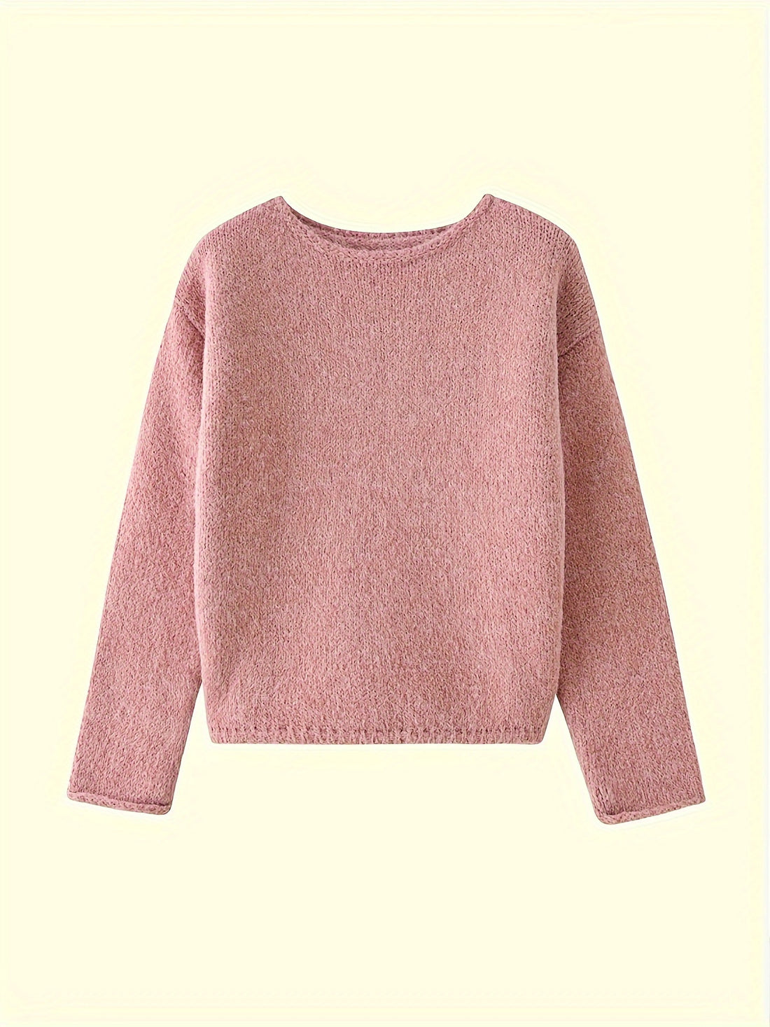 Cozy Fleece Boat Neck Sweater for Women - Casual Long Sleeve, Solid Color