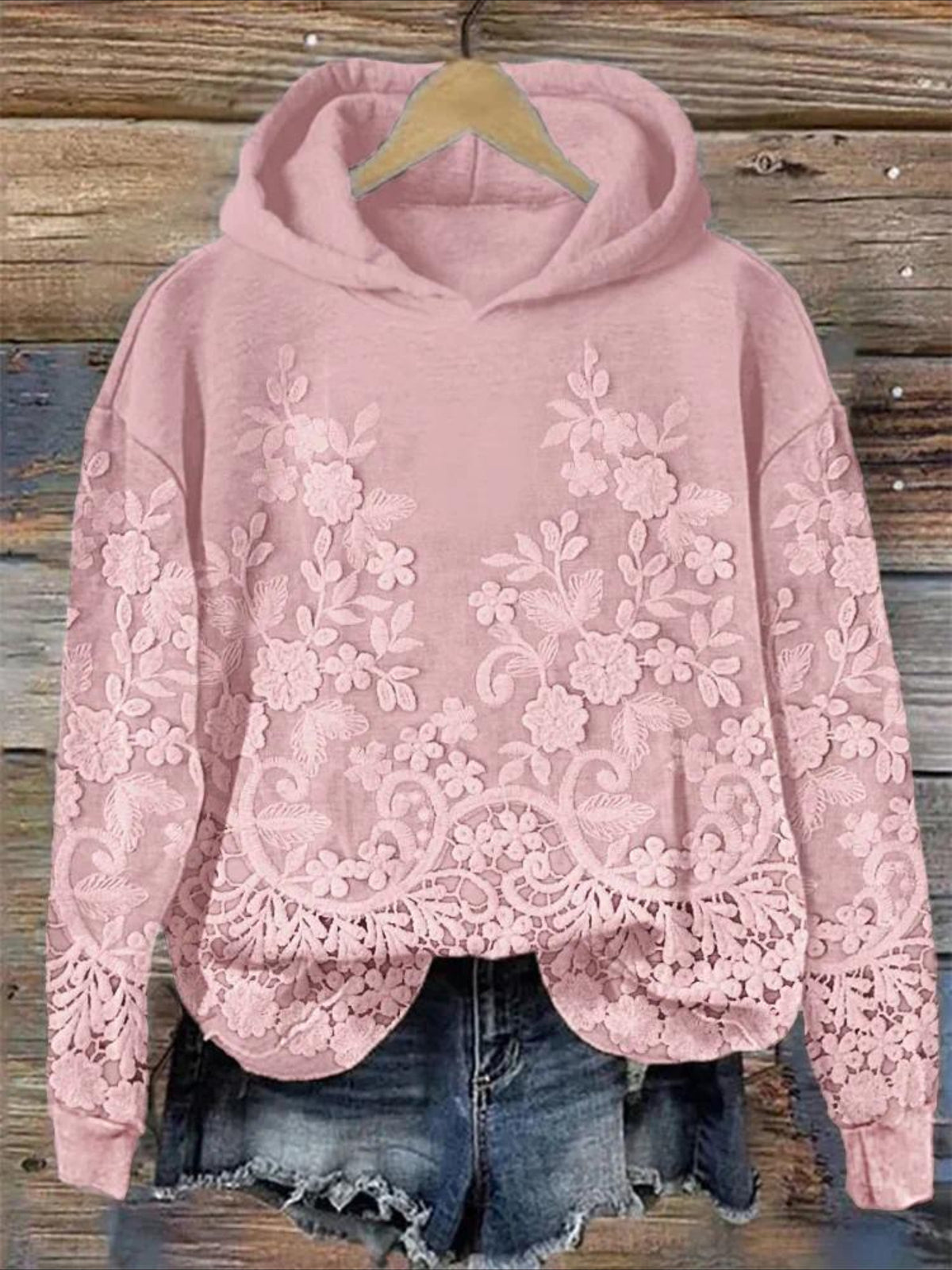 Fleece lining Long Sleeve Vintage Spring/Fall Hoodie