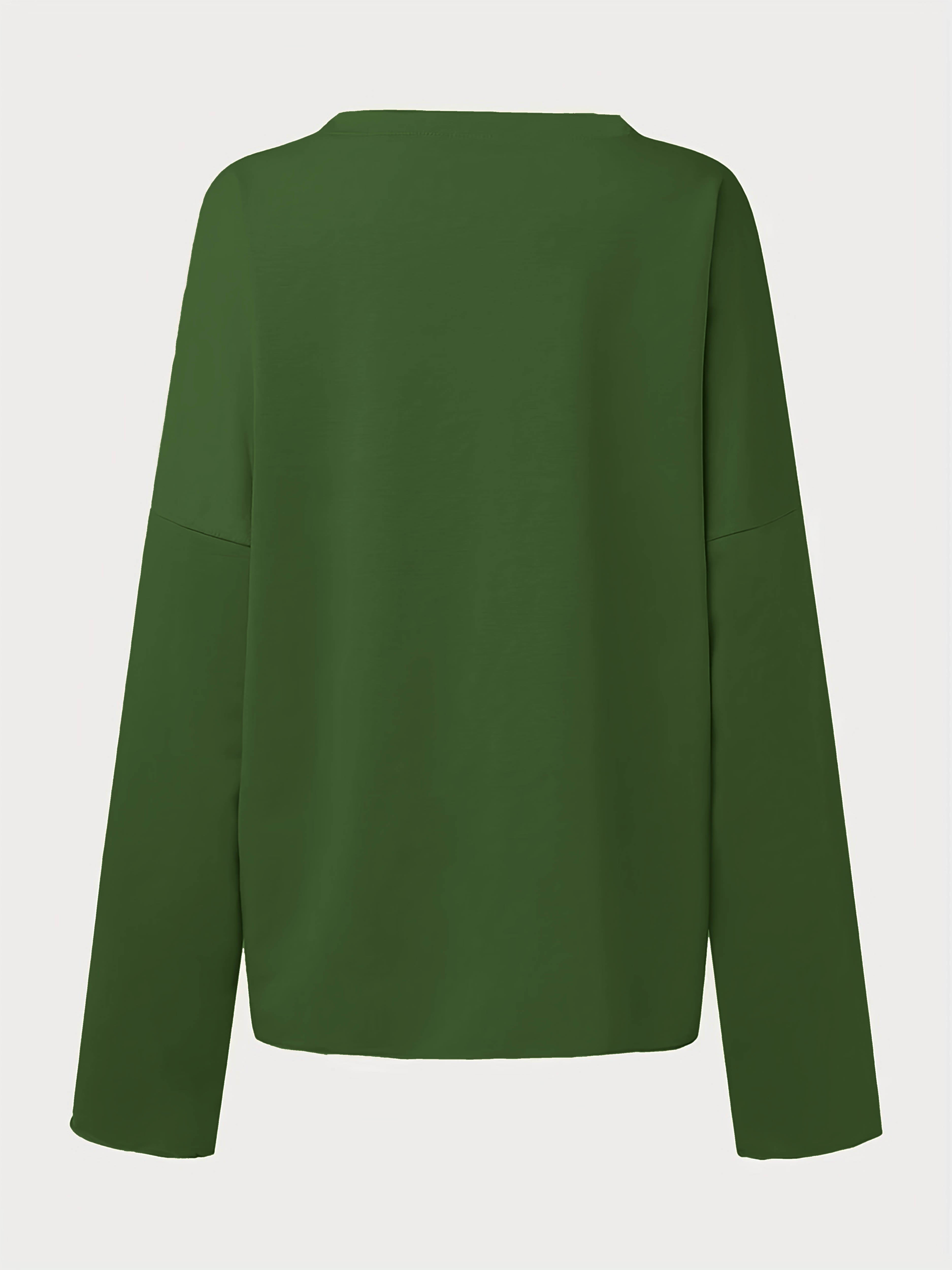 Solid Crew Neck Sweatshirt, Casual Long Sleeve Sweatshirt