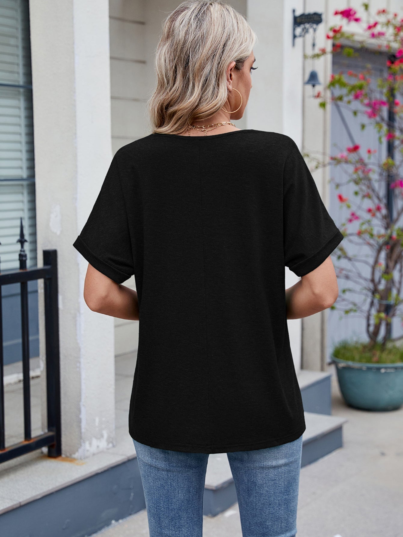 Tooluck Women'S T-Short Sleeve V-Neck T-Shirt Top