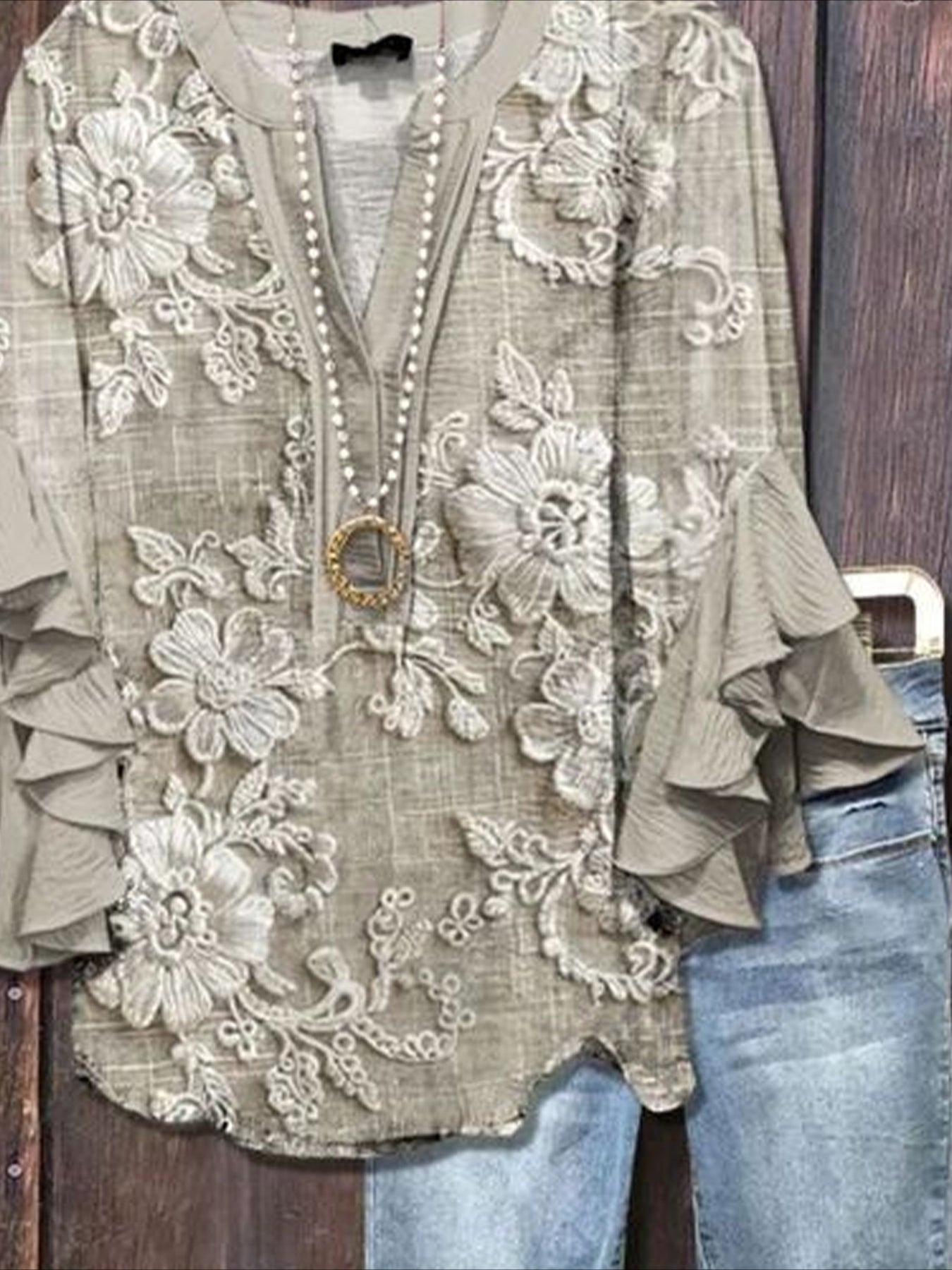 Floral Half Sleeve Shirt Summer Printing V Neck Daily Casual Top