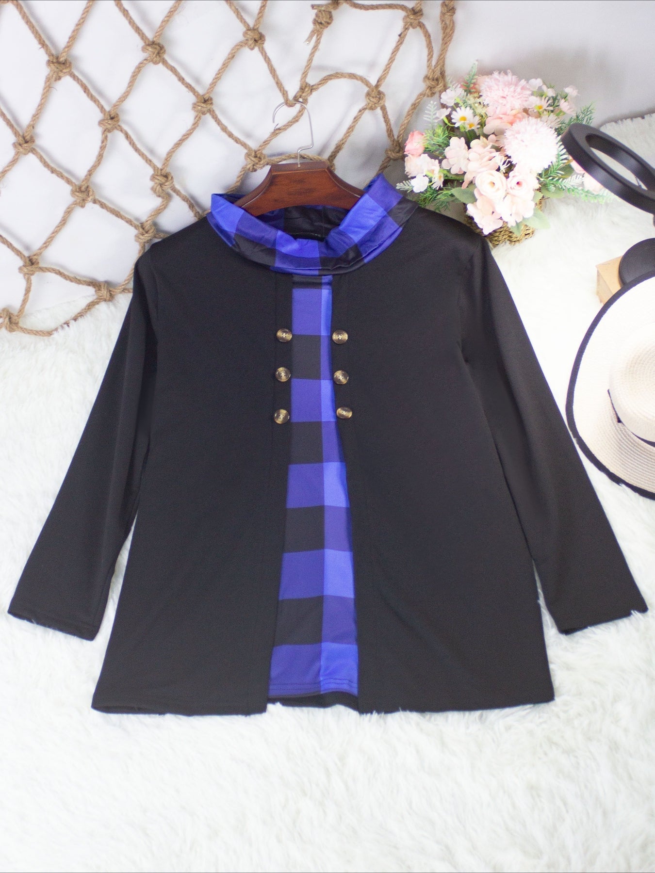 Chic 2-in-1 Plaid Print T-Shirt Top