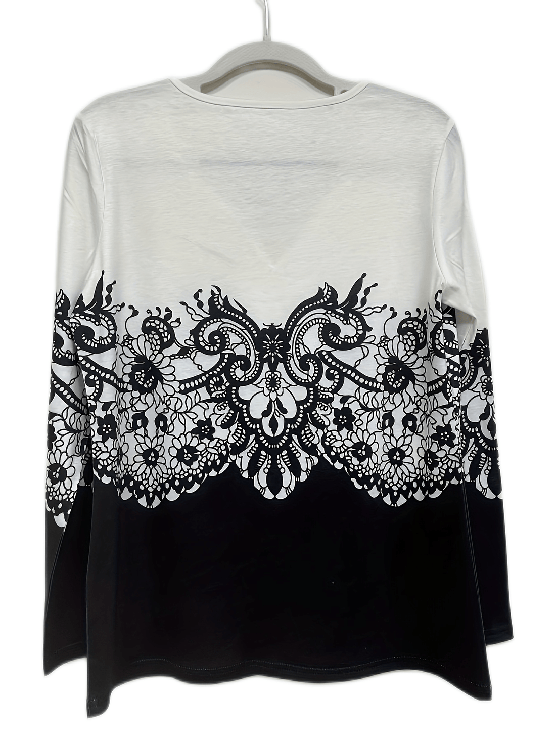 Casual Geometric Pattern V-Neck Long Sleeve T-Shirt