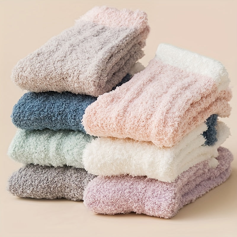 Free Gift Thickened Fuzzy Socks, Comfy & Warm Mid Tube Socks, Women's Stockings & Hosiery