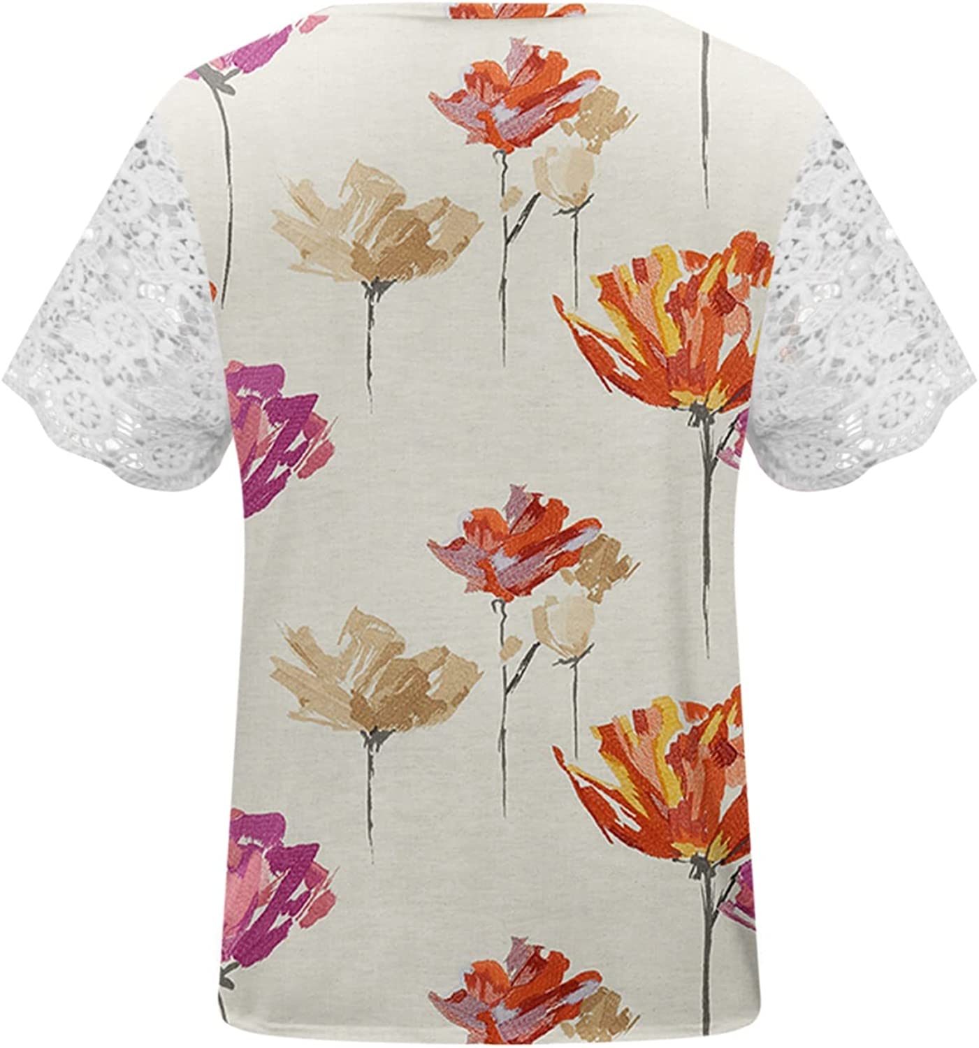 Short Sleeve Loose Flower Graphic T-Shirts