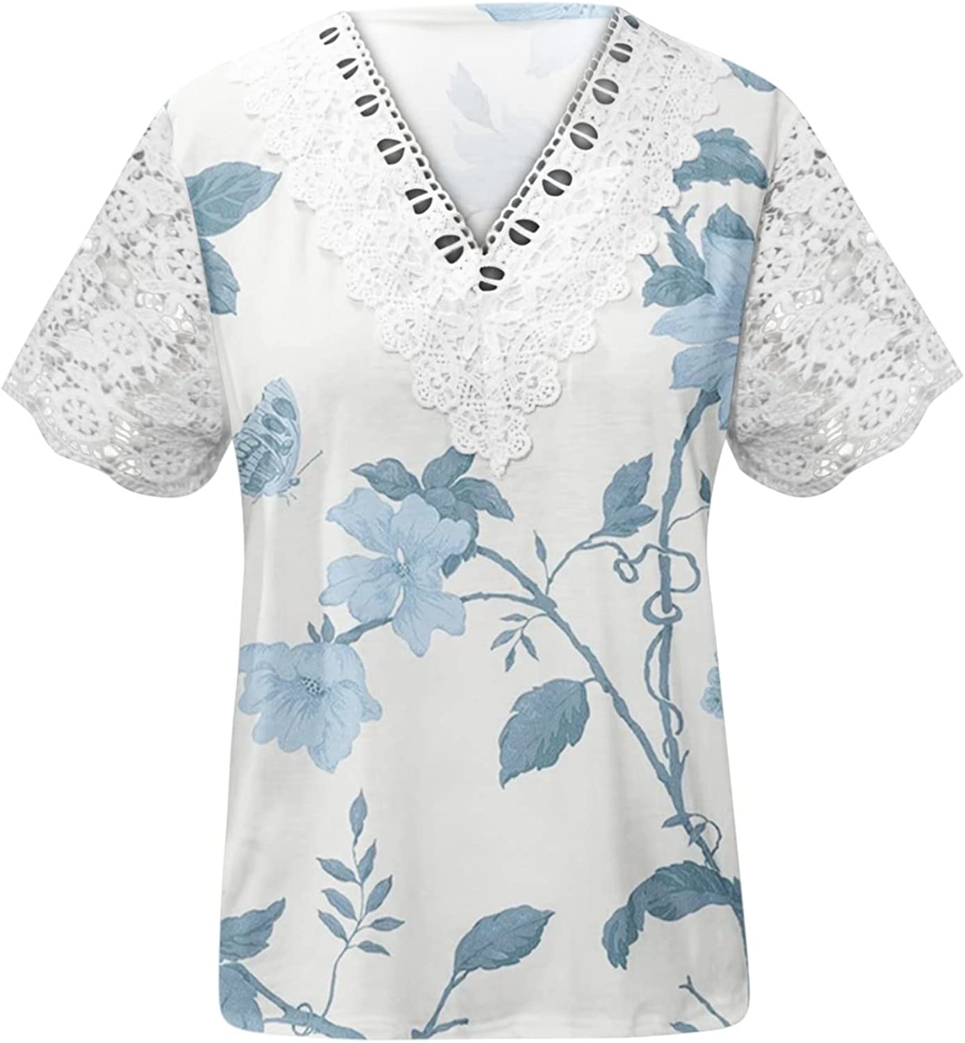Short Sleeve Loose Flower Graphic T-Shirts