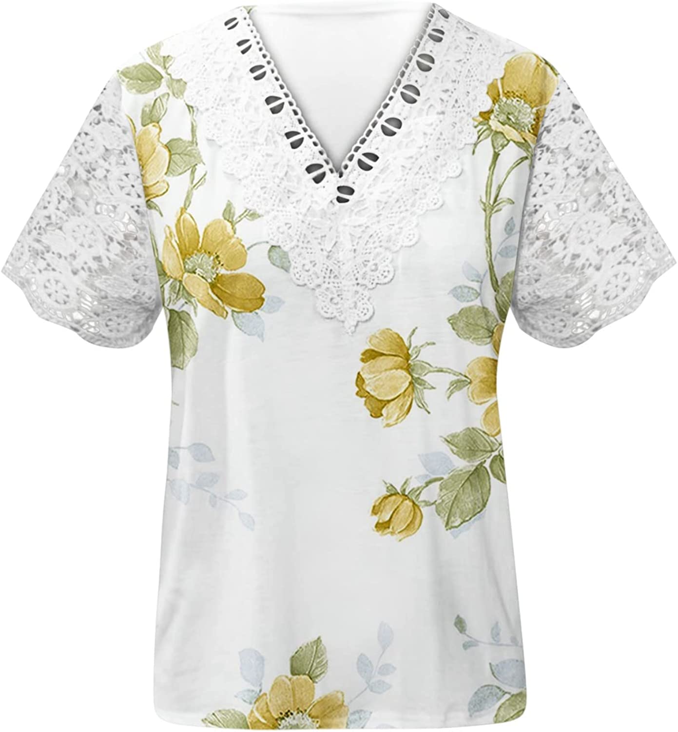 Short Sleeve Loose Flower Graphic T-Shirts