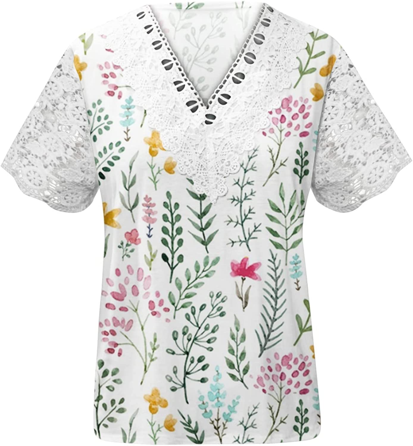 Short Sleeve Loose Flower Graphic T-Shirts