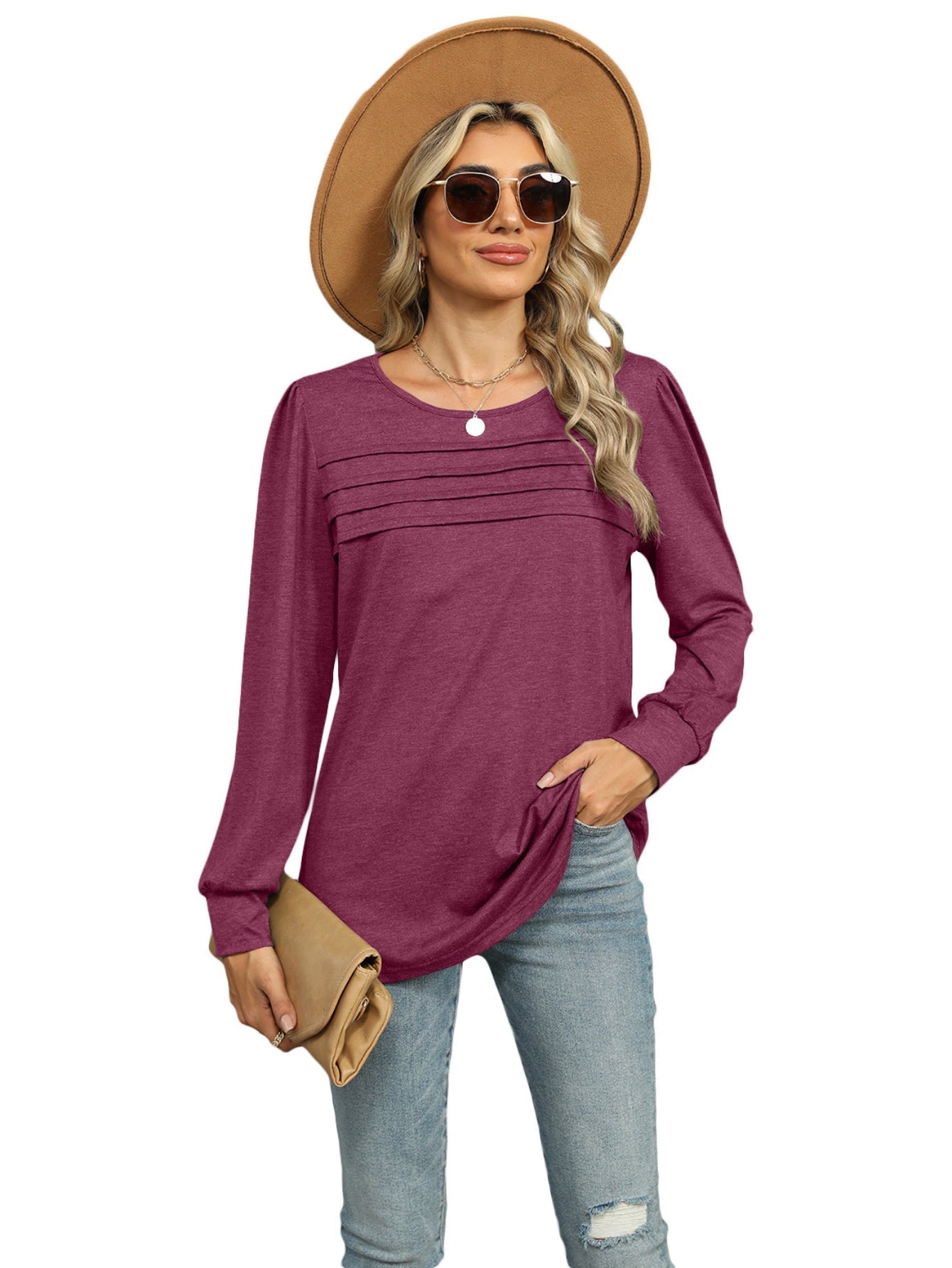 Essential Long Sleeve Crew Neck T-Shirt - Soft, Breathable, and Comfortable