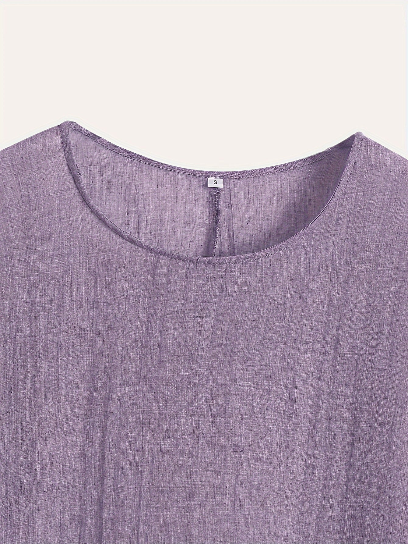 Solid Crew Neck T-Shirt, Casual Short Sleeve Loose Comfy Top