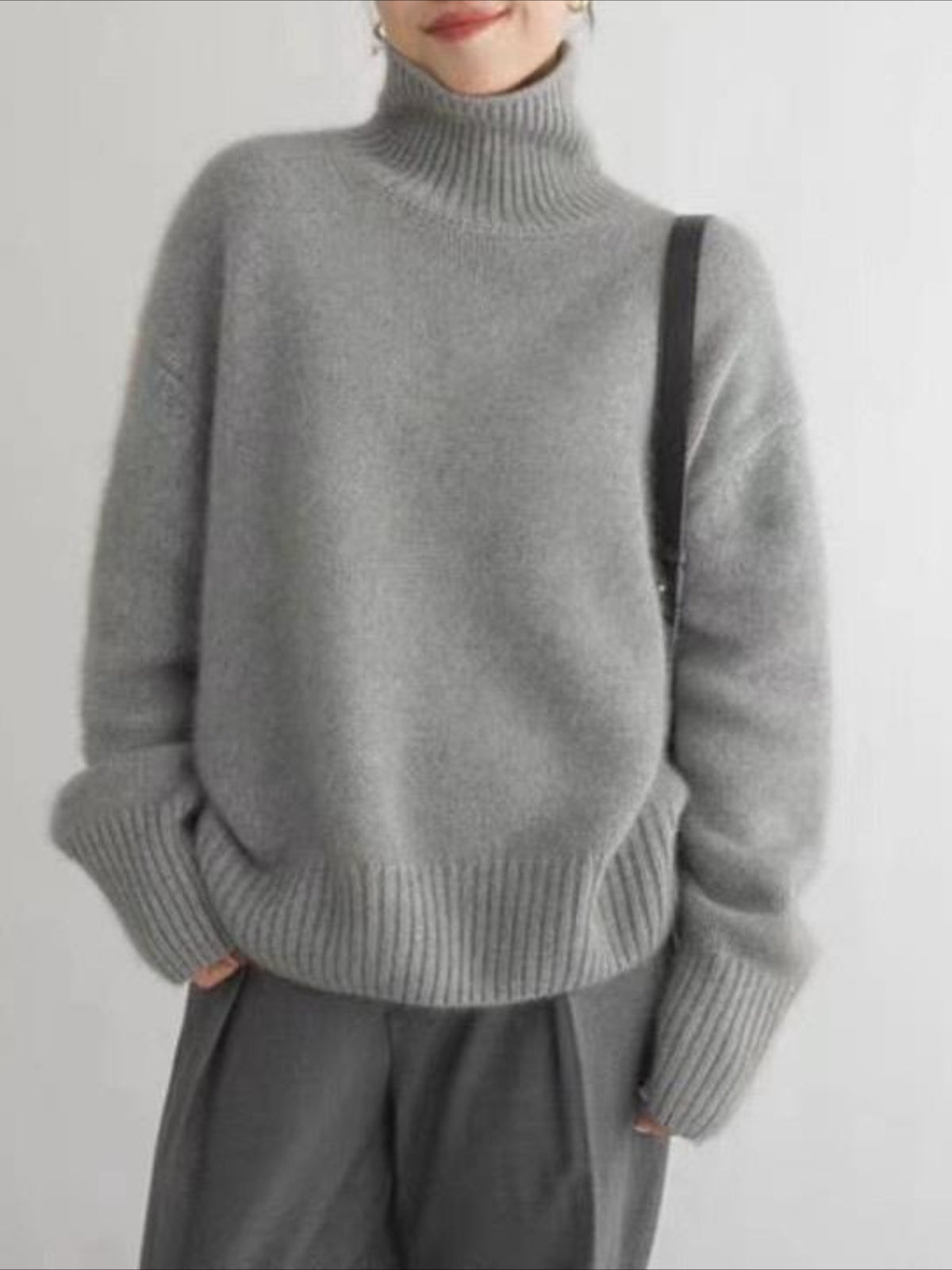 Lazy Style Loose and Versatile Knitted Pullover Sweater