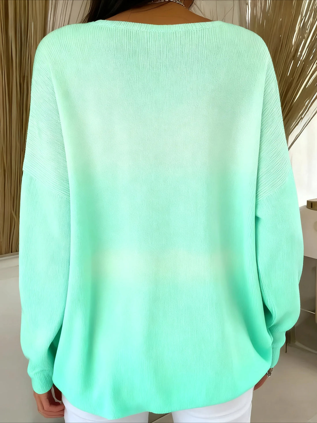 Gradient Long Sleeve Comfy Casual Sweater Tee