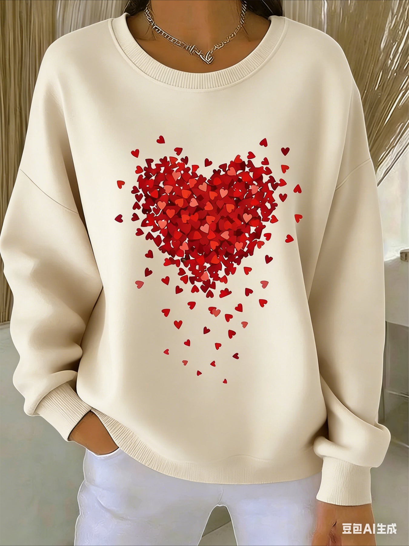 Love Casual Abstract Sweater Tee