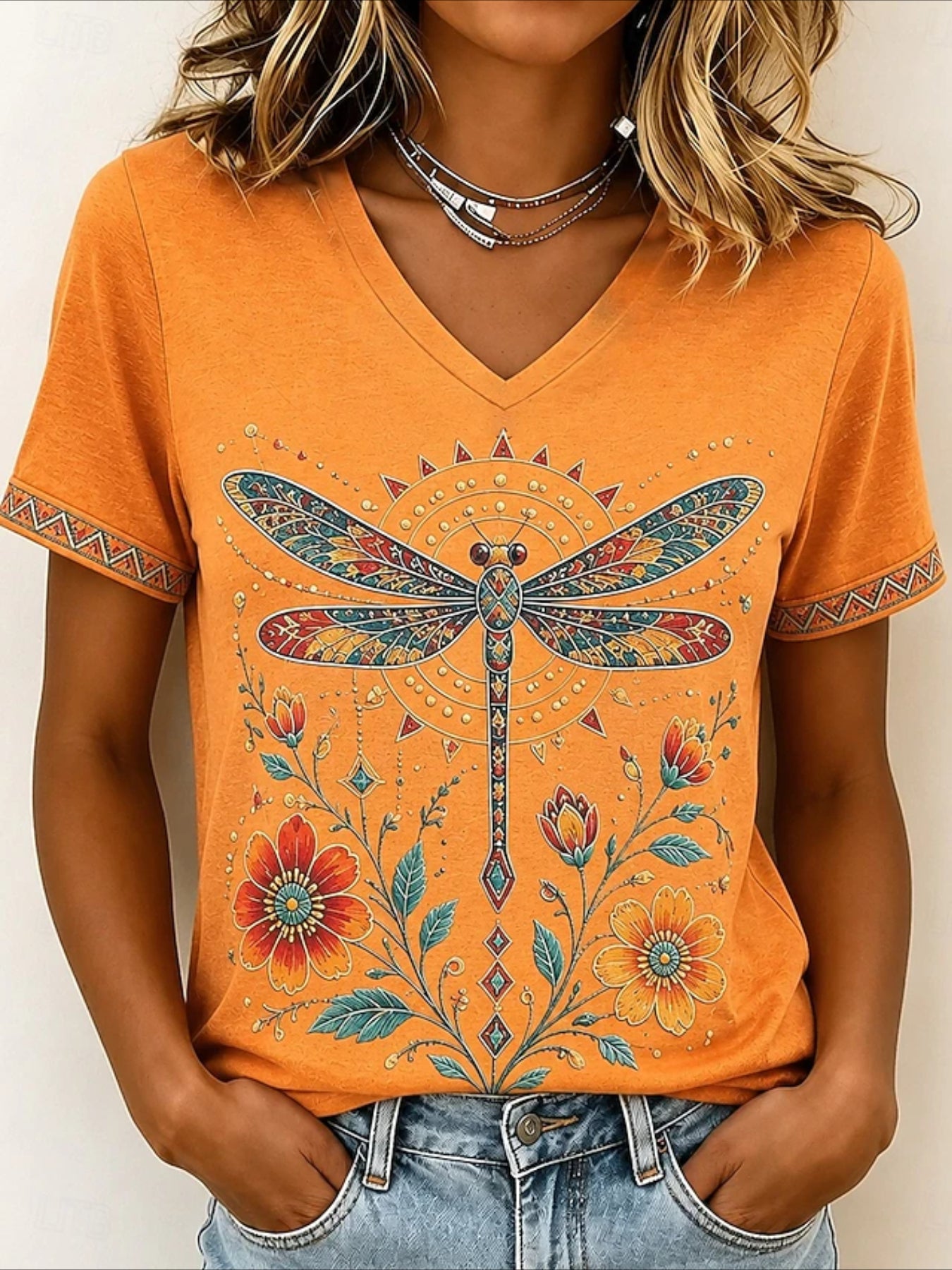 Vintage Dragonfly Regular Print Fit T-Shirt