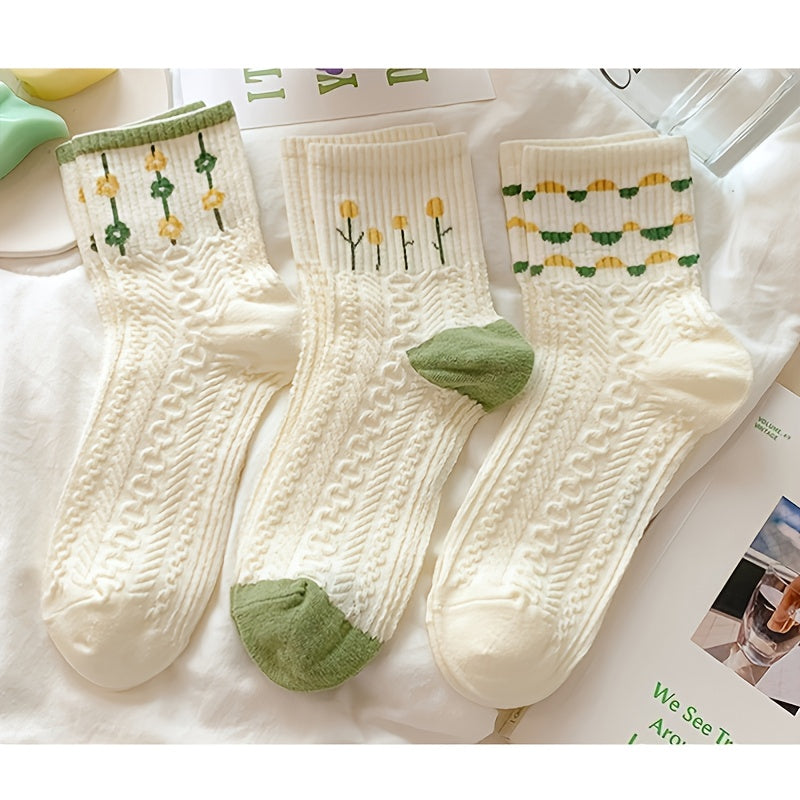 Free Gift Retro Floral Socks , Texture Solid Socks