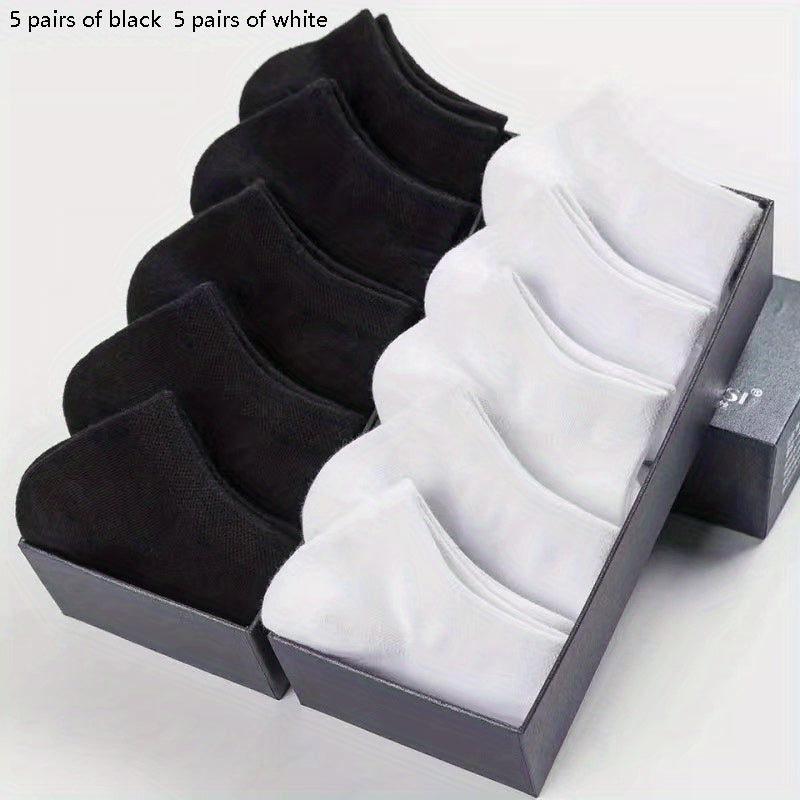 5/10/12 Pairs Comfy Ankle Socks, Solid Color Ankle Sock Pack
