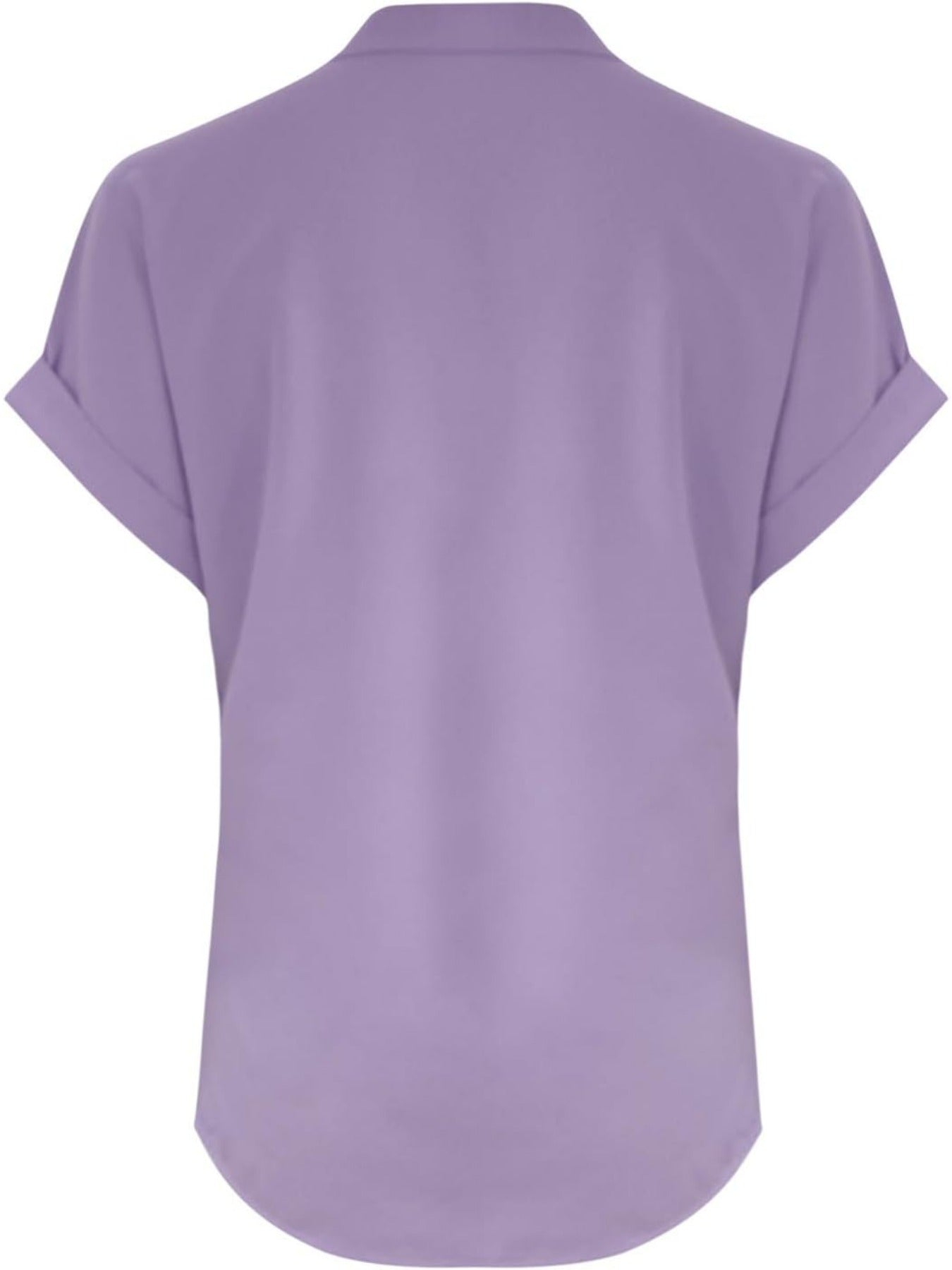 Solid Color V Neck Short Sleeve Button Down T Shirts